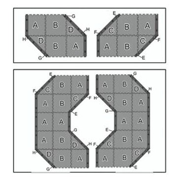 EC-E 45 Degree Kits Customized Track Parts 50cm Specs RC Track Rails Tiles Expansion kits